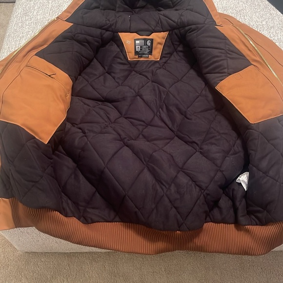 Carhartt Men's Brown Duck Hooded Work Jacket - Picture 9 of 9